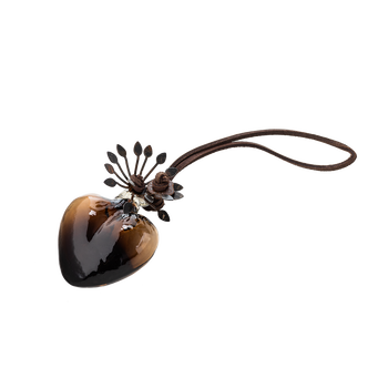 Jan Barboglio Adelita Heartblessing, Chocolate Glass Heart